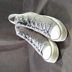 Converse Chuck Taylor All Star Grey Suede Leather Platform Sneakers G- US M9 W11